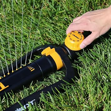 Melnor 65133AMZ Turbo Oscillating W/Timer Sprinkler Bundle, Black, Yellow