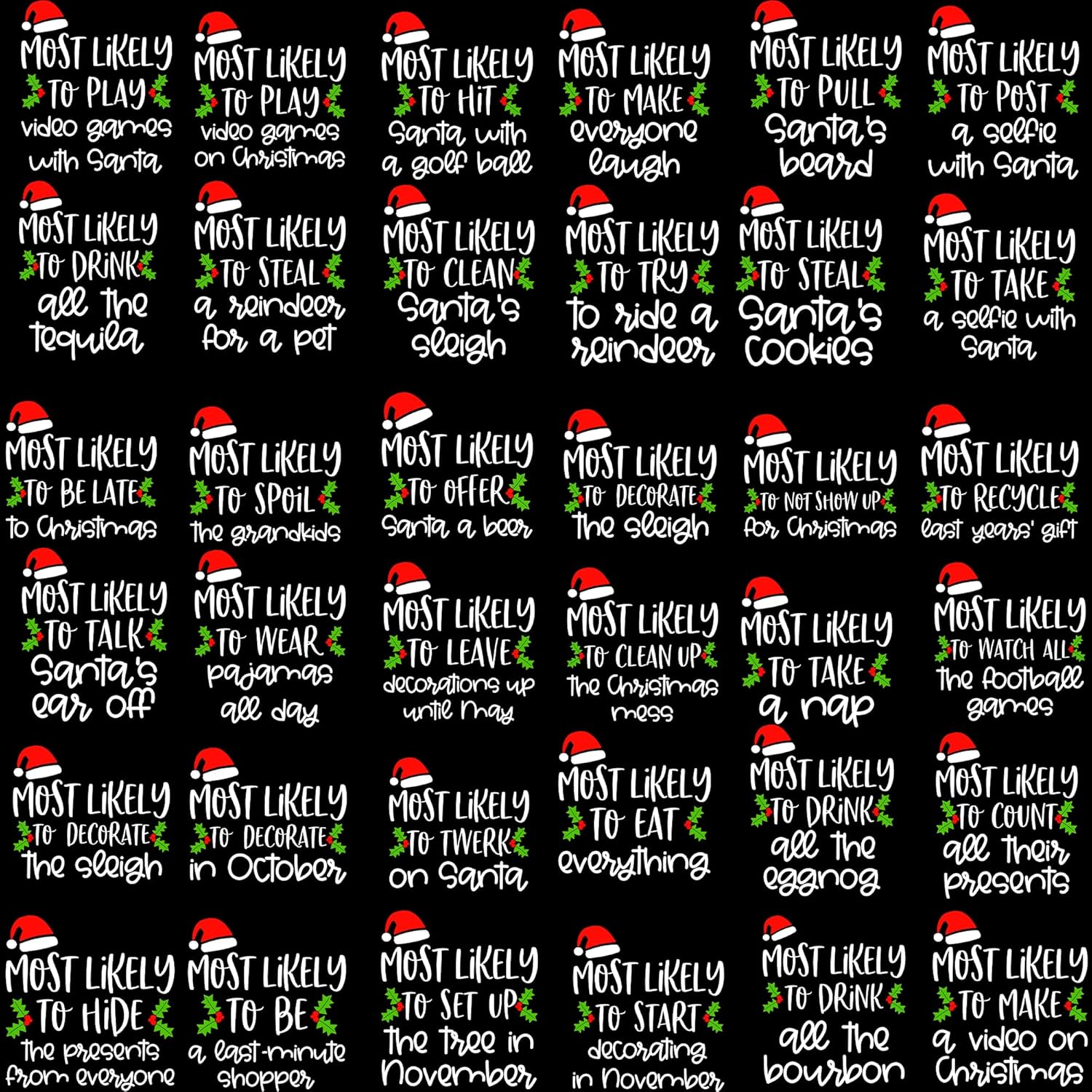 Christmas Family Shirts Most Likely to, Christmas Quote Most Likely to T-Shirts Matching Family Pajamas Holiday Outfits (Multicolor) - Image 5