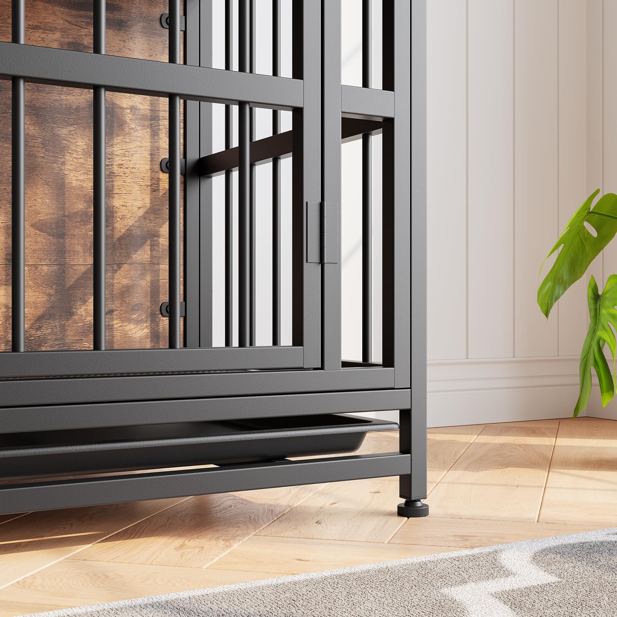 Hundekäfig Möbel, Hundebox für Zuhause Mittlere Hunde,Beistelltisch, Hundehütte Indoor, Hochbelastbar Hundehaus für Zuhause, Herausnehmbares Tablett, 2 Türen,Dog Crate Furniture