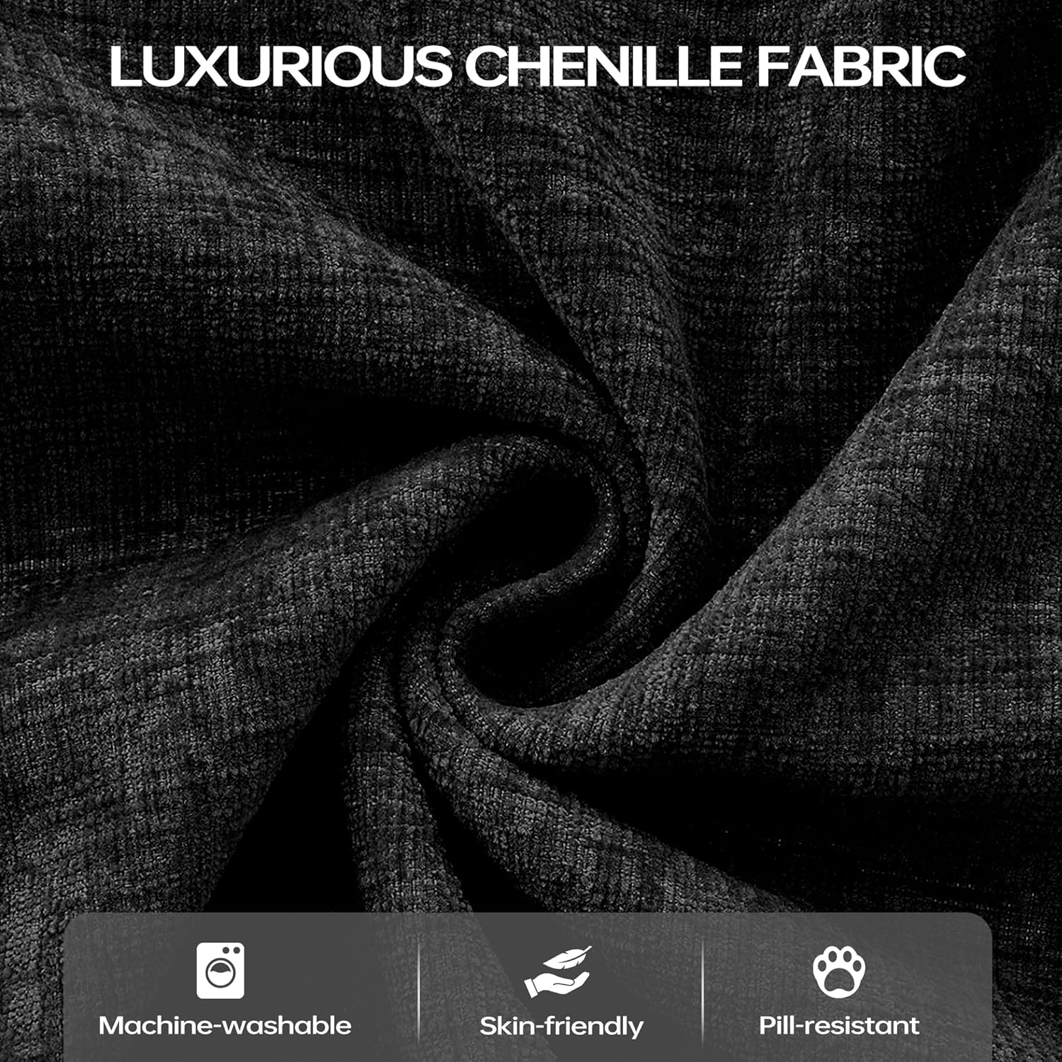 DURASPACE 78.4'' Convertible Sleeper Sofa Bed, Floor Folding Mattress Couch with Fixed-Shape Frame, Comfy Fold Out Futon, Boneless Modular Loveseat for Living Room (Chenille Black) Black 78.4'' Loveseat