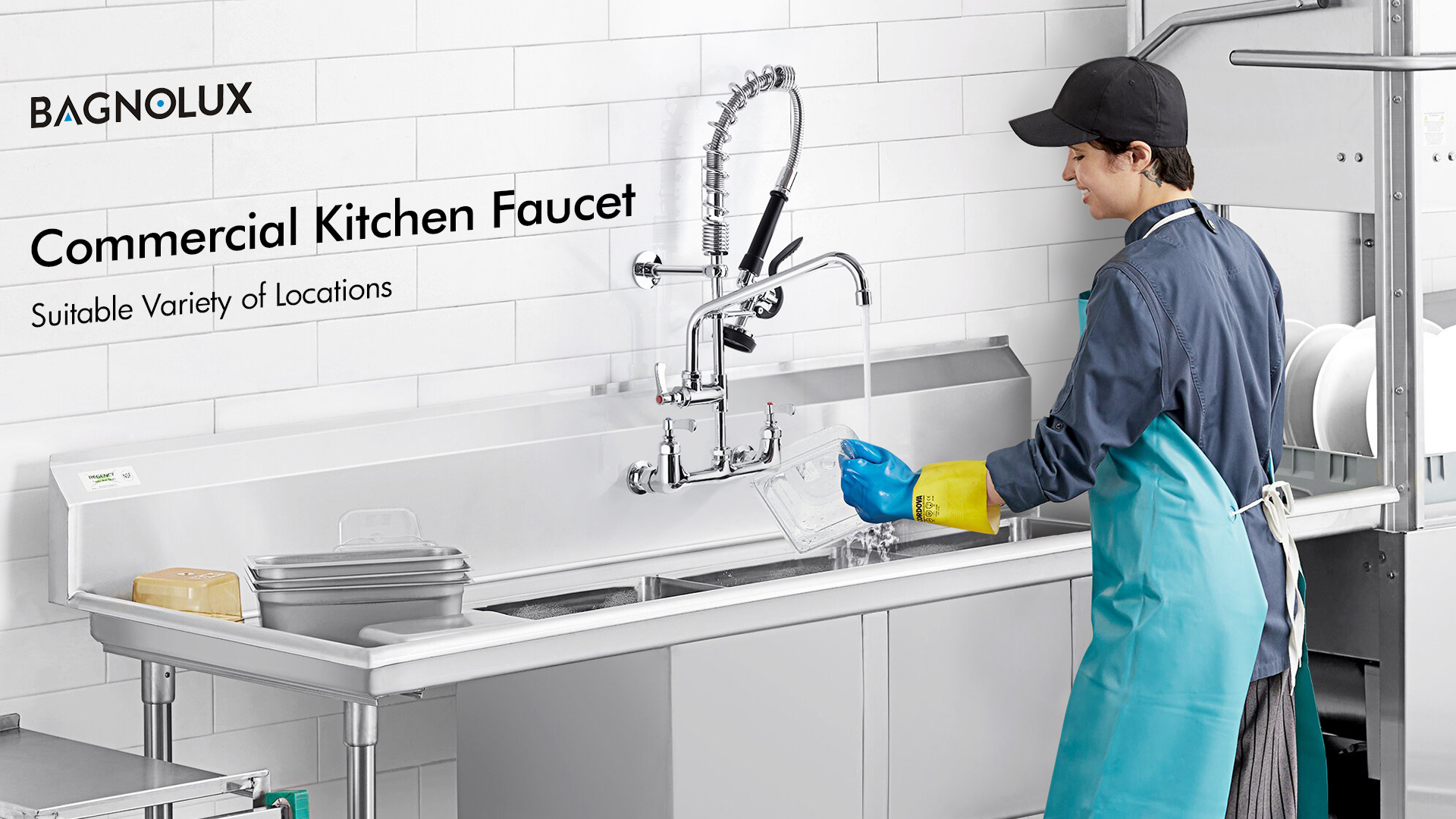 BAGNOLUX Commercial Sink Faucet, 8