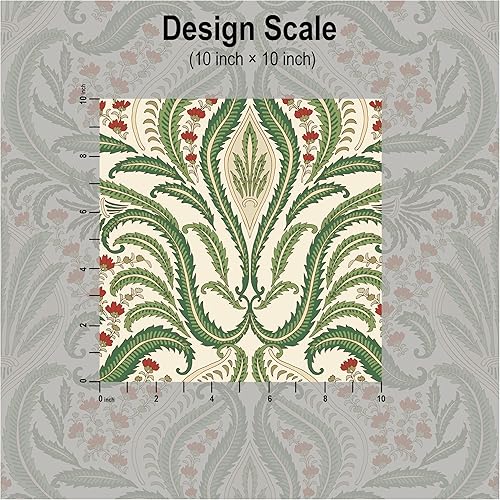 Miniatura 7 de Blooming Wall DPYC35 - Papel tapiz autoadhesivo y autoadhesivo, con hojas de helechos frescos, flores silvestres que florecen salvajes