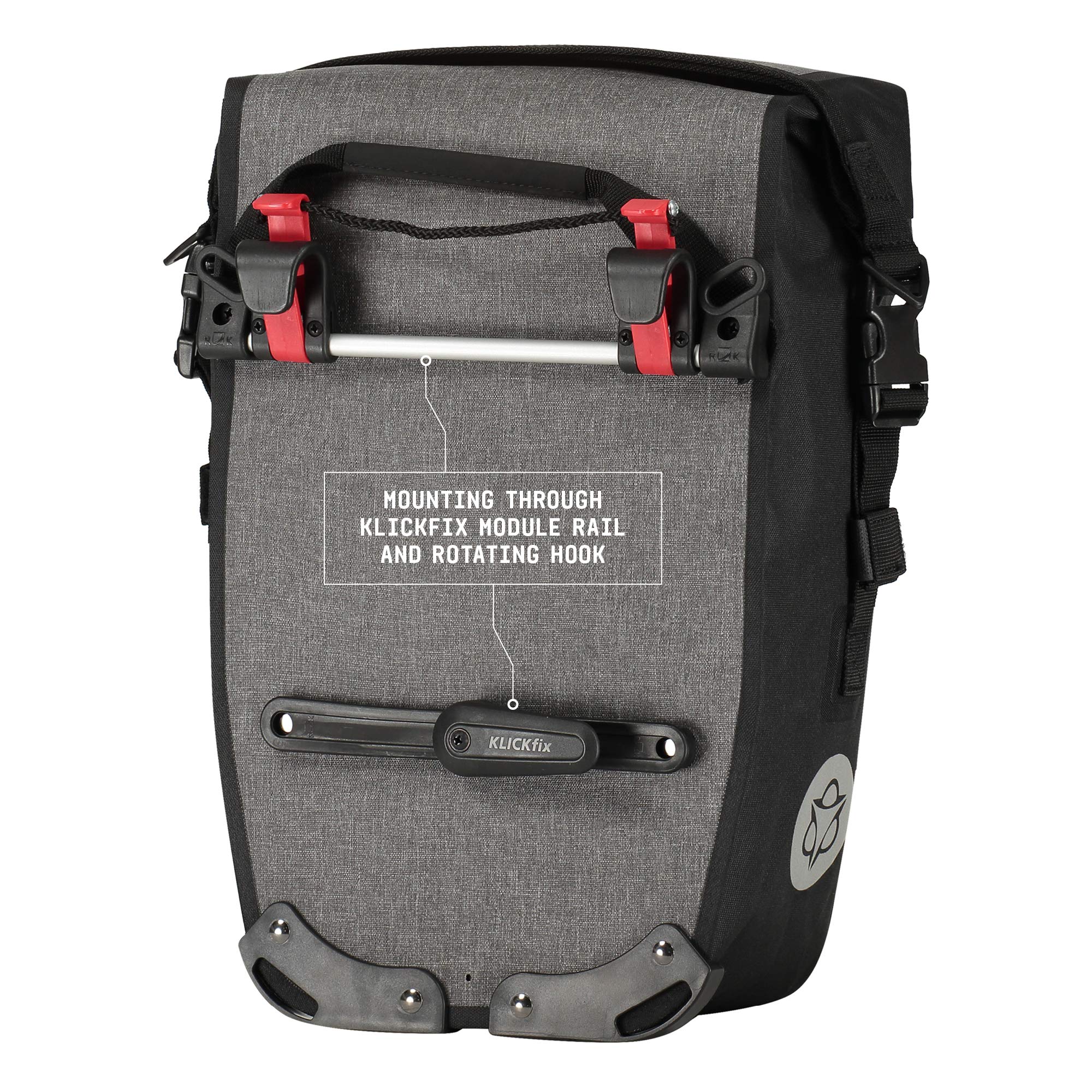 agu clean fahrradtasche Fahrradtaschen Medium, Tasche für Gepäckträger Fahrrad, 17L Seitentasche Fahrrad, Wasserabweisend, Reflektierend, 100% Recyceltes Polyester Messing Rahmenhöhe:H 60cm Radfahren bei Schnee und