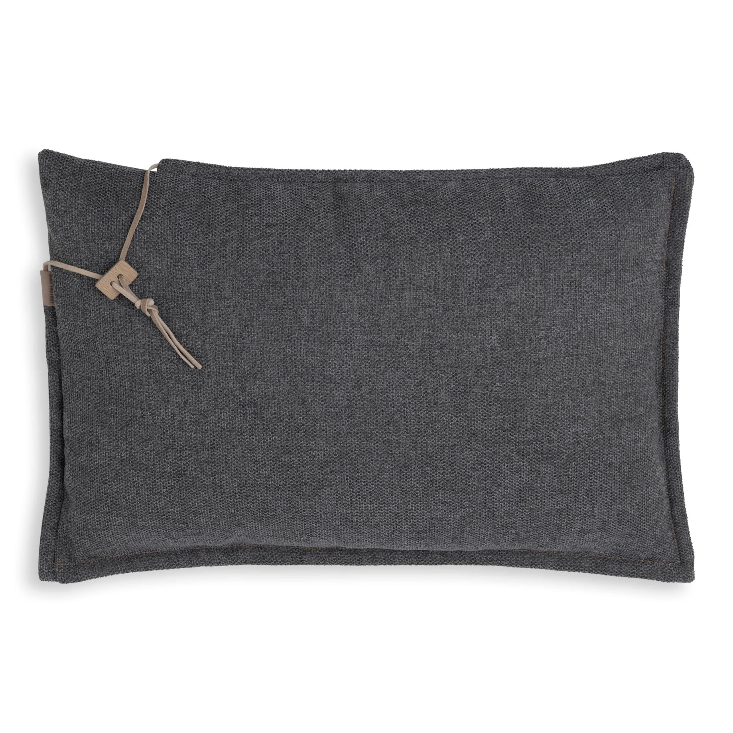 KNIT FACTORY - Imre Rechteckiges Zierkissen - Anthrazit - 60x40 cm