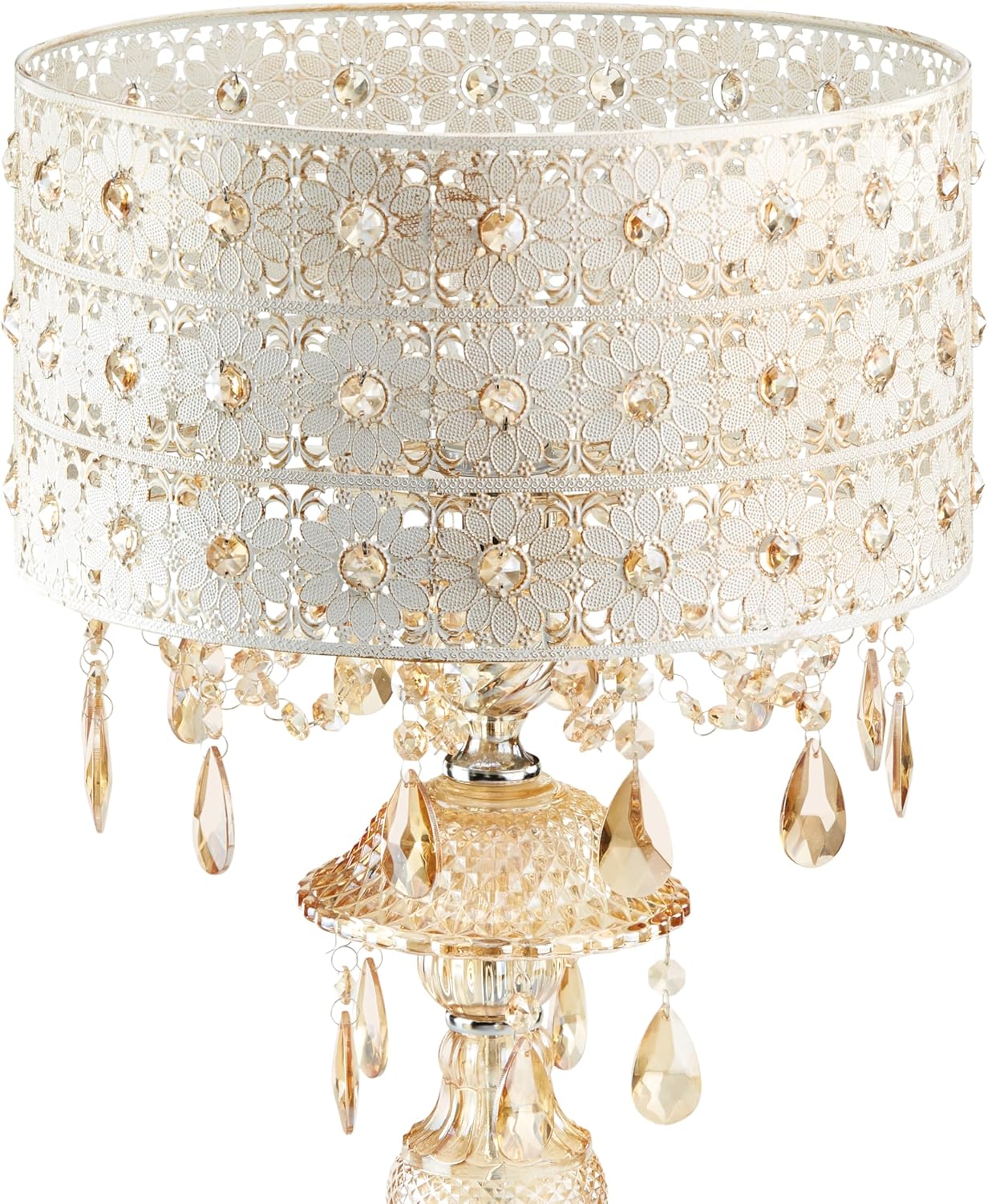 RIVER OF GOODS - Jeweled Blossoms Accent Lamp for Bedroom or Table - 24" in - Night Lamp for Bedroom - Glam Lamp Style - Champagne