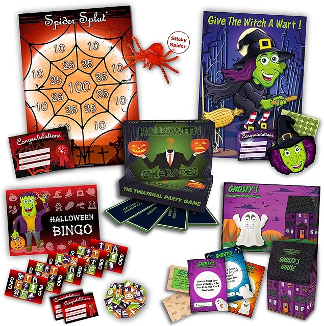 UKPG Halloween Party Games | 5 GAMES BUNDLE | five Halloween games included for Halloween, Halloween Party Supplies, Halloween Decoration