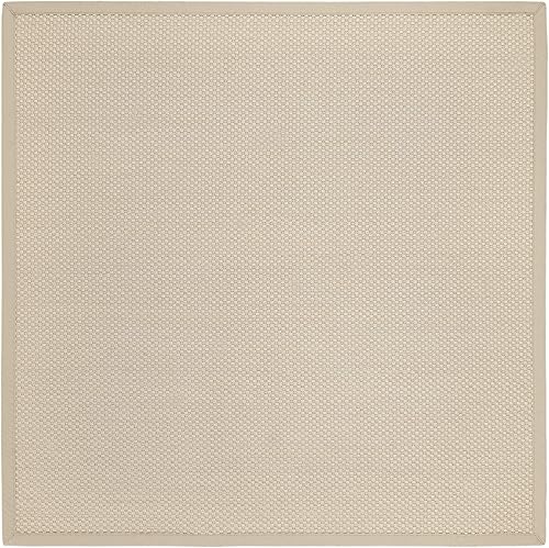 Miniatura 7 de SAFAVIEH Natural Fiber Collection - Alfombra redonda de 6 pies, color negro y marfil, diseño de sisal de borde, fácil cuidado, ideal para zonas de