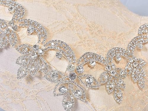 Miniatura 8 de Apliques de diamantes de imitación brillantes colgantes de cristal dulce corazón apliques para vestidos de novia decoración de cinturón nupcial