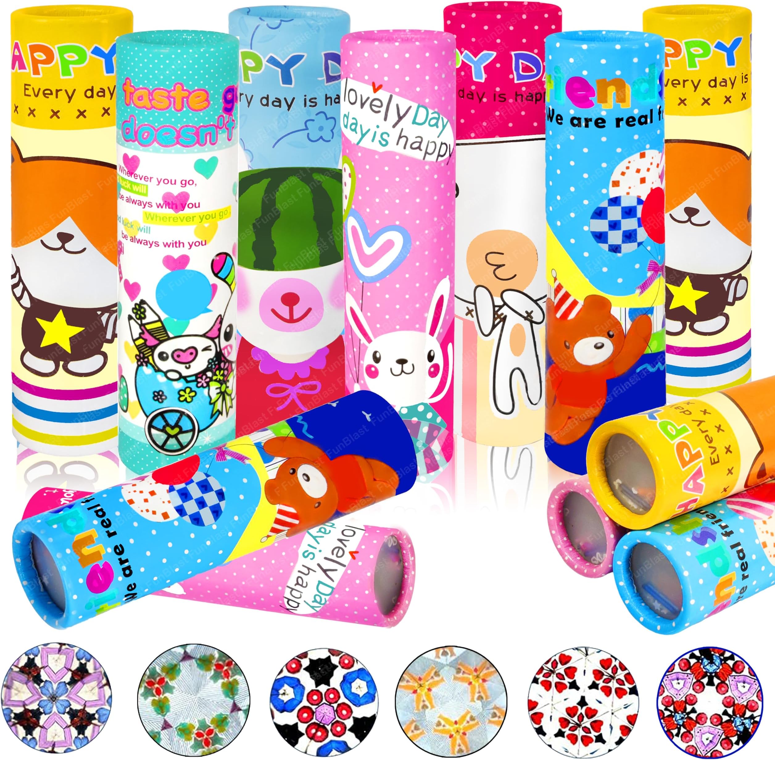 FunBlast Kaleidoscope for Kid, (Pack of 12) Best Birthday Return Gifts for Kids, Magical Kaleidoscopes, Kaleidoscope for Kids Return Gift, Toy for Kid, (Color May Vary)