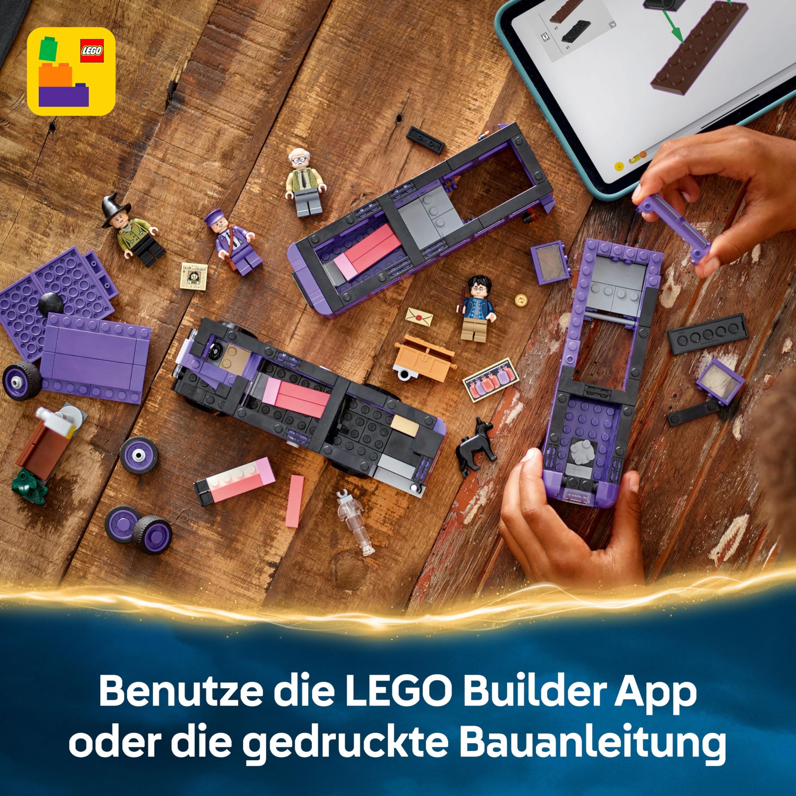 LEGO Harry Potter Abenteuer mit dem Fahrenden Ritter - Spielzeug aus der Zauberwelt mit 5 Minifiguren und Zubehör mit Zauberstäbe – Geschenk für Mädchen und Jungen ab 8 Jahren – 76446
