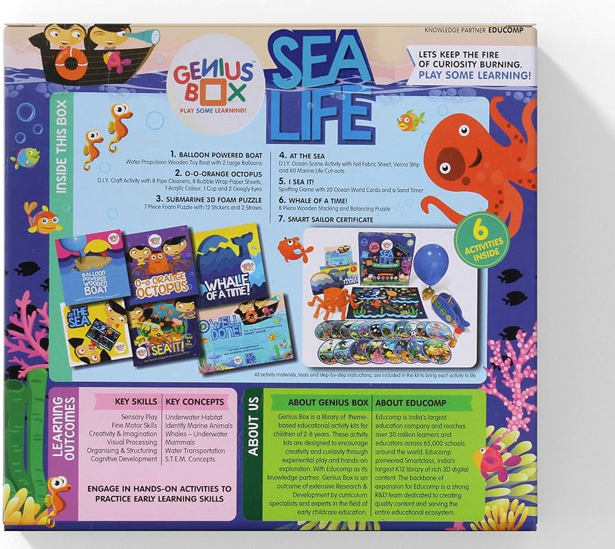 Amazon.com: Genius Box Sea Life Toddler kit | 6 in 1 Creative DIY