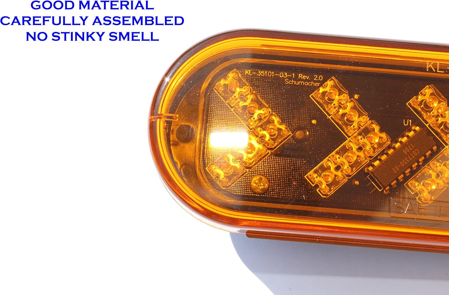Blingbling Pack of 6 LED Sealed 6 7/16" Oblong Arrow Turn Signal Light Kit Amber with Sequential Light, Grommet and Plug Truck Trailer RV