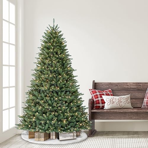 Miniatura 6 de Puleo International Árbol de Navidad artificial de abeto Fraser preiluminado de 6.5 pies con 500 luces transparentes con certificación UL, verde