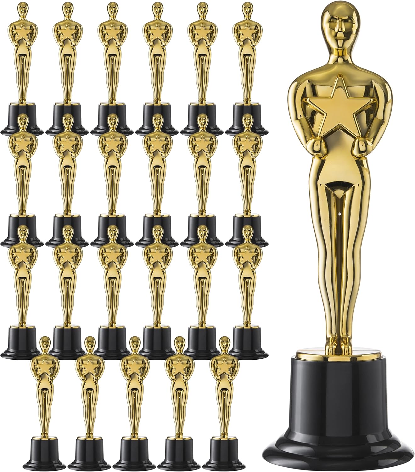 Prextex Gold 6-Inch Award Trophies (12 Pack) - Kids Trophies for Parties, Competitions, Achievements & Events