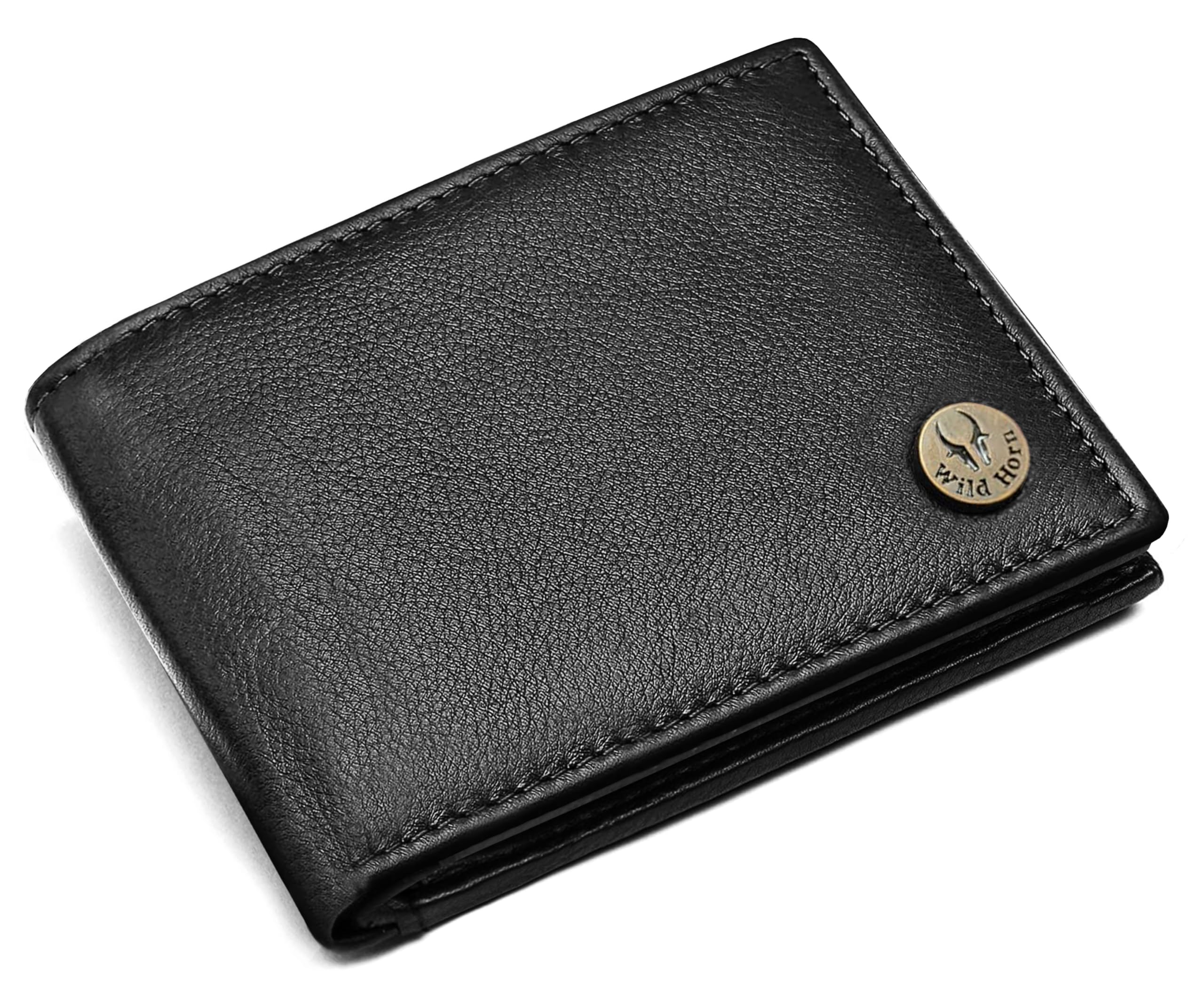 Leather Wallet for Men | Slim Bifold RFID Blocking Premium Leather Wallet with Multiple Card Slots | Stylish & Durable (Black)-image-28