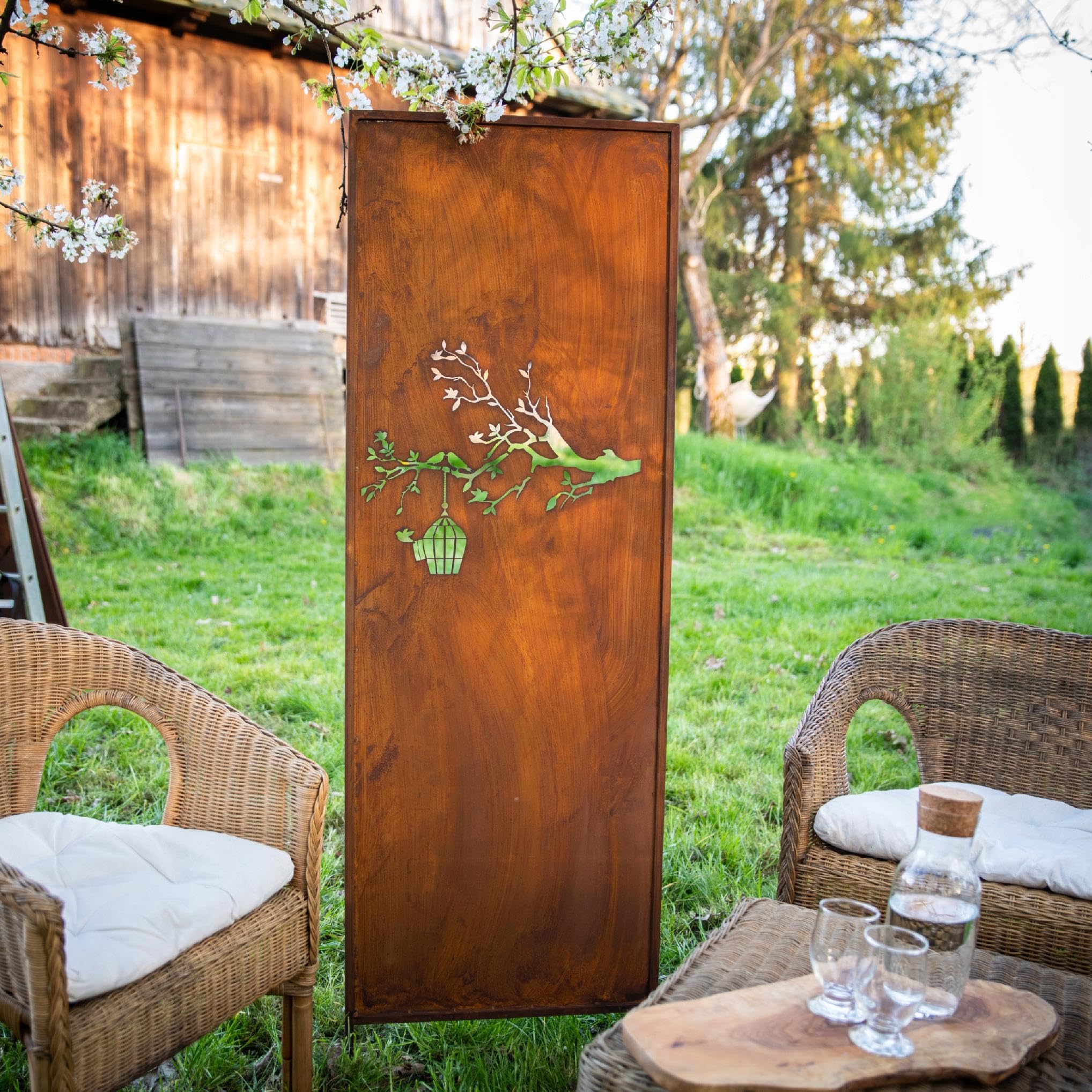 Panneau Brise-vue En Acier Rouillé - 160 X 50 Cm - Décoration De Jardin - Intimité Et Style - 2