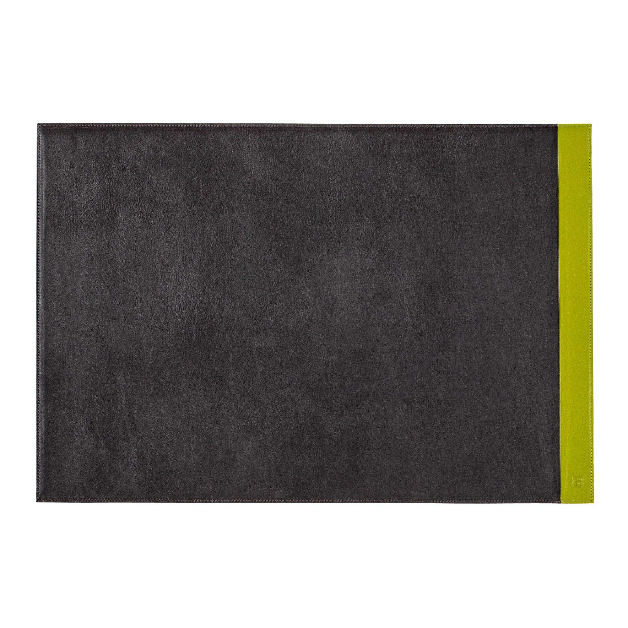 DUDU Schreibtischunterlage Büro aus zweifarbigem Leder 650x440 mm rutschfest mit genähtem Rand Woods