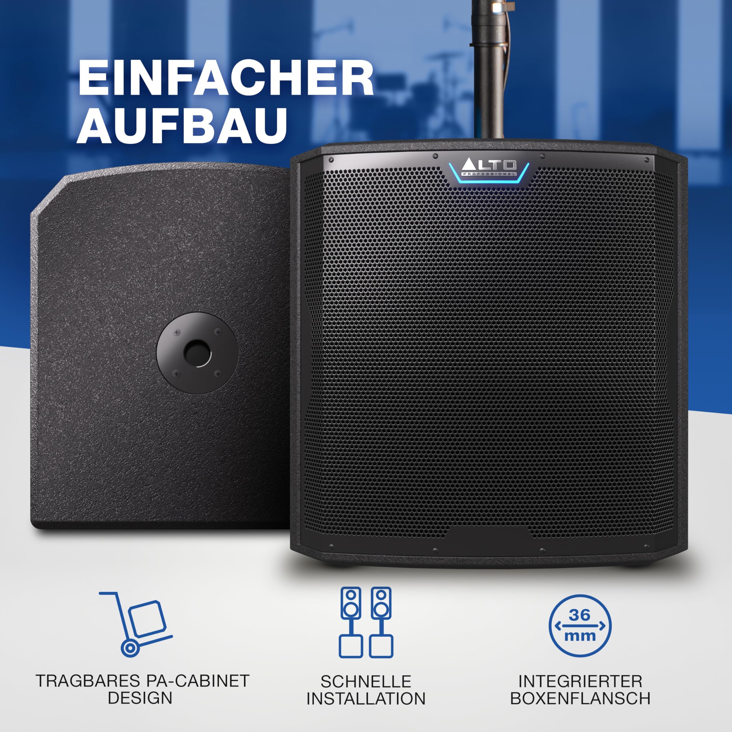 ALTO TS15S 2500 Watt 15-Zoll Subwoofer, Aktiver PA-Lautsprecher mit 6 DSP-Modi, Einfacher Aufbau, 132dB, 3-Zoll Schwingspule, Druckvoller Bass
