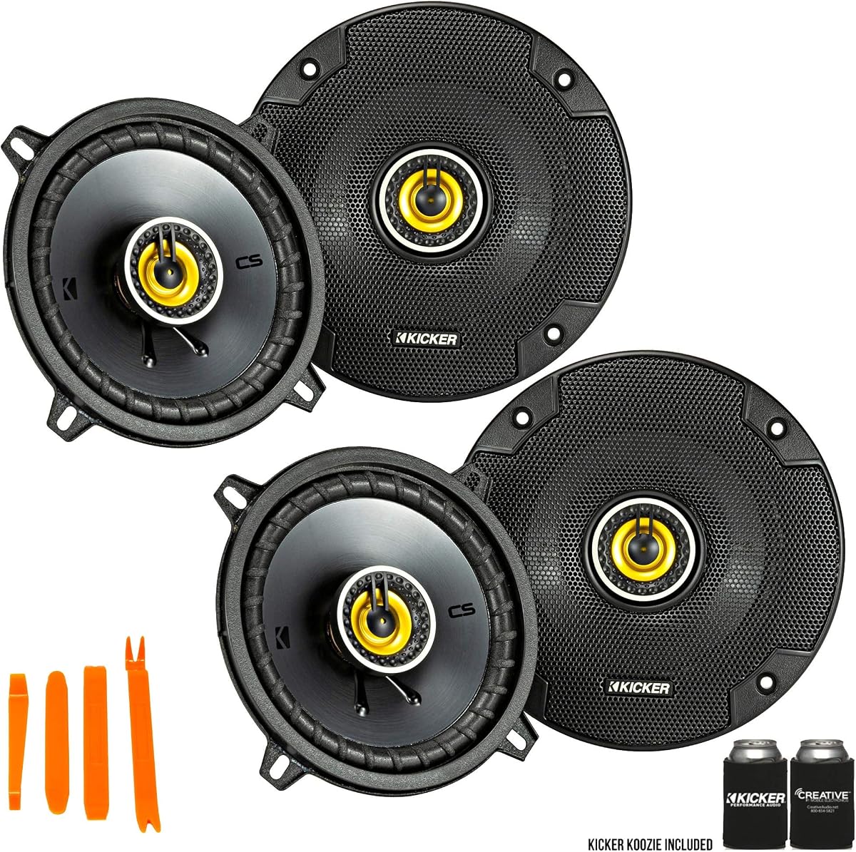 KICKER 46CSC54 - Two Pairs of CS-Series CSC5 5.25-Inch (130mm) Coaxial Speakers, 4-Ohm (2 Pairs)