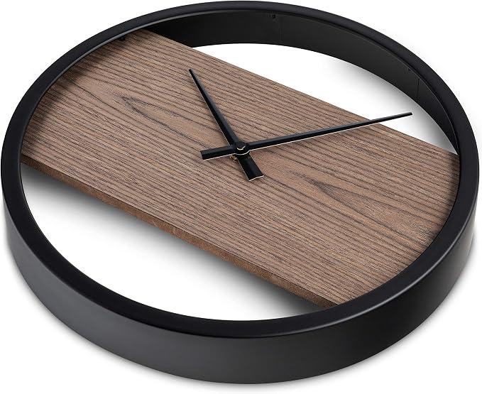 Reloj de pared analógico silencioso 12 pulgadas MDF miniatura 4