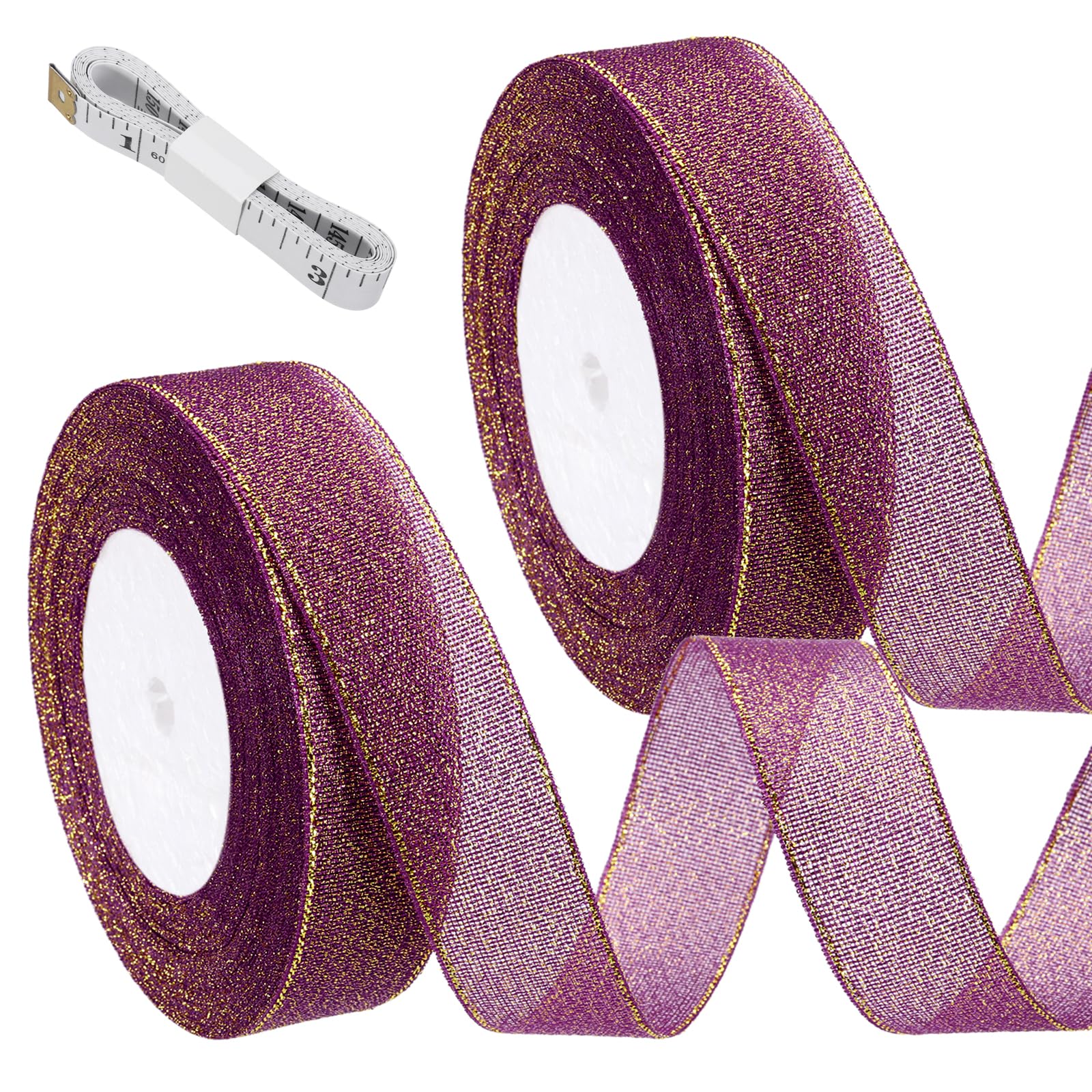 Ruban à paillettes violet idéal pour sublimer vos tables de fête