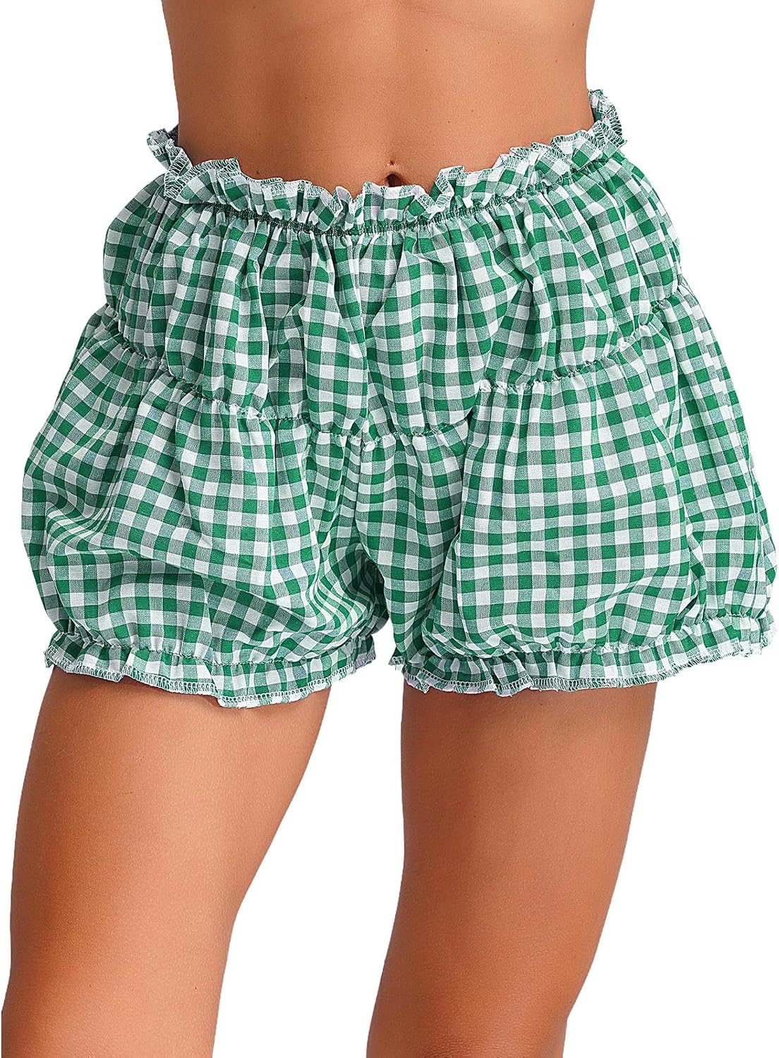Women's Lounged Ruffle Shorts Panties Plaid Print Y2K Underwear Bloomers Cute Sweet Pettipants