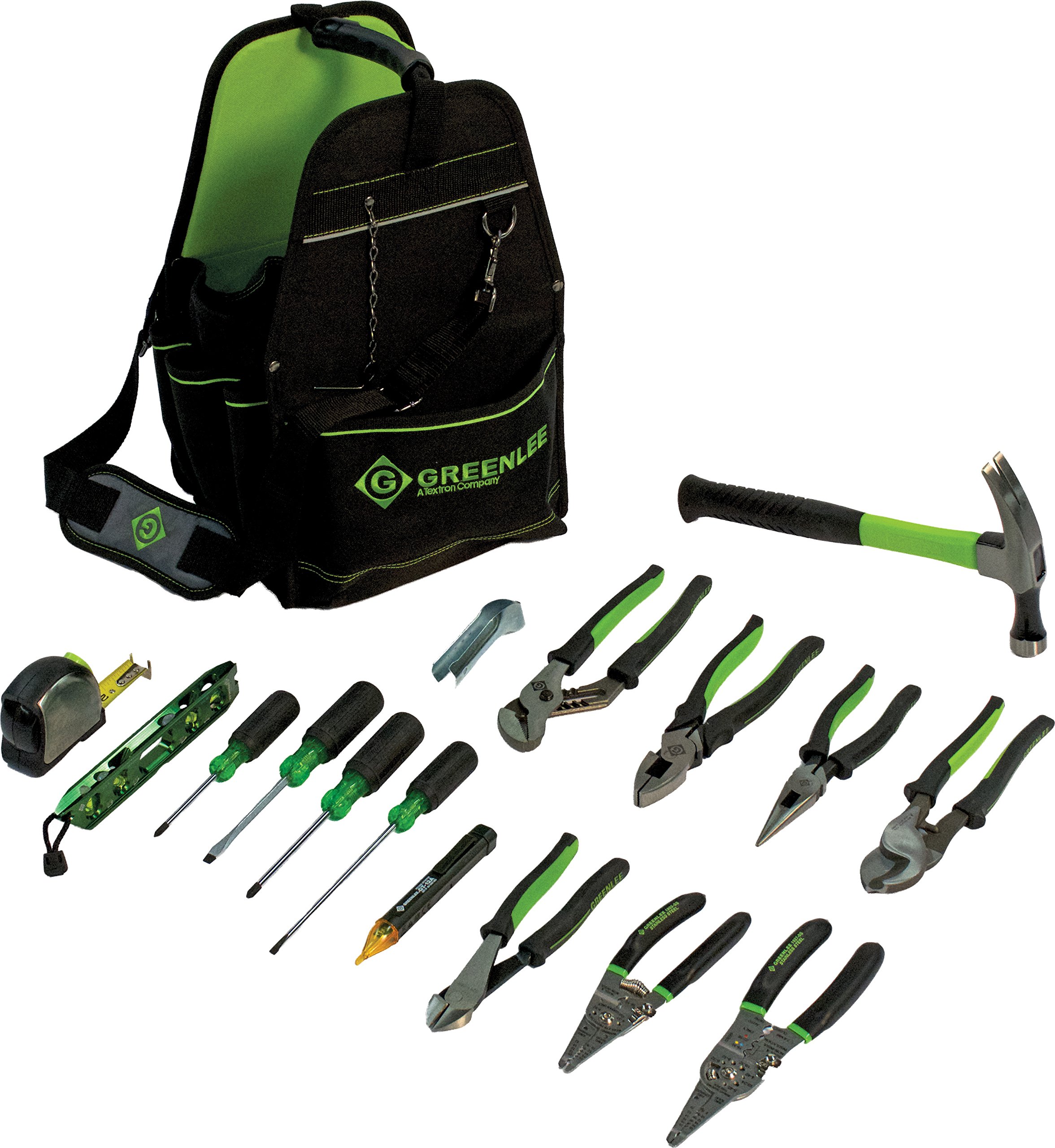 Greenlee 0159-17ELEC Electrician's Open Tool Carrier Kit (17-Piece), 11"