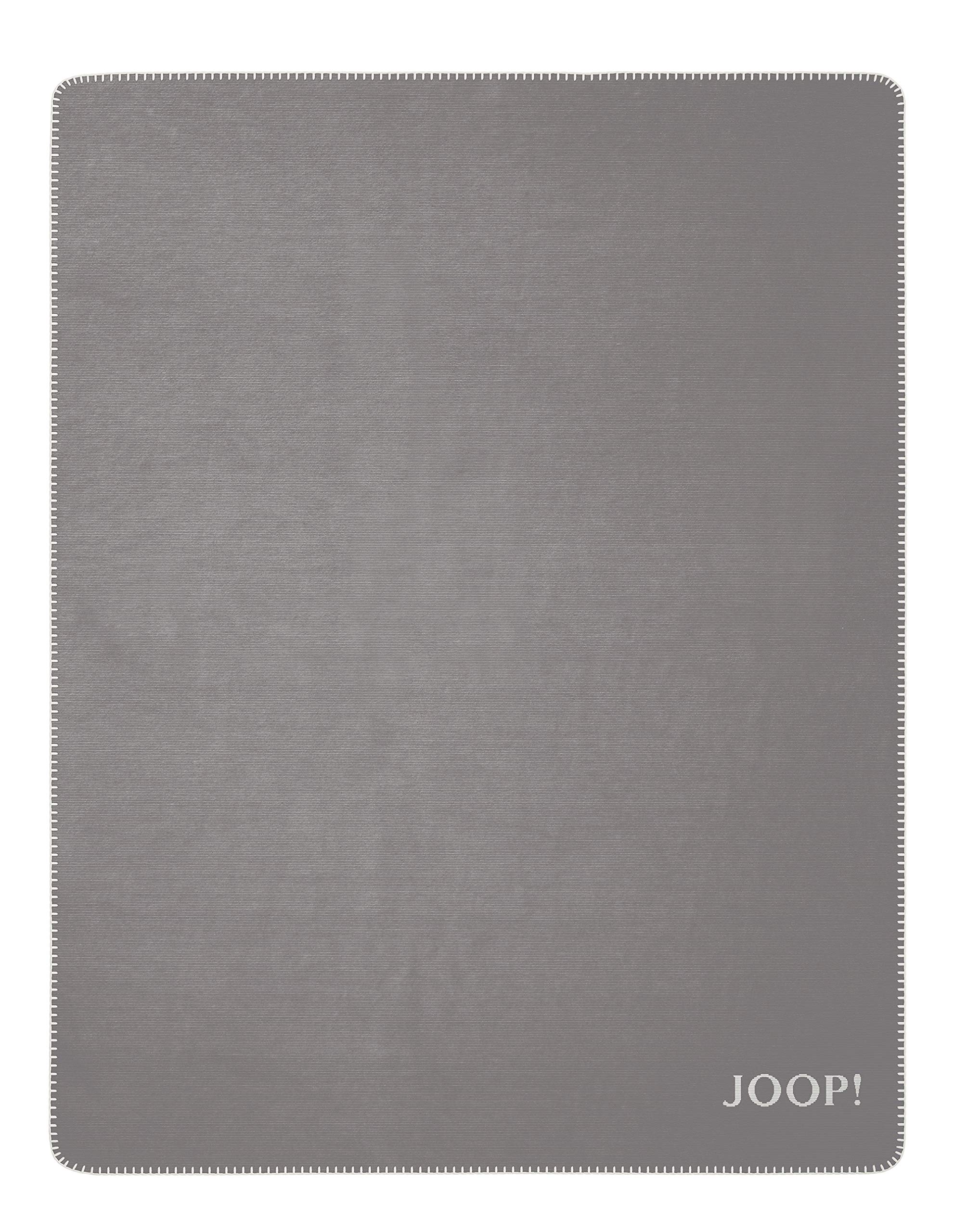 Joop!® Melange-Doubleface I flauschig-weiche Kuscheldecke Graphit-Ecru I Wohndecke aus Baumwoll-Mischgewebe in Melange-Optik I Tagesdecke 150x200cm | nachhaltig produziert in Deutschland I Öko-Tex
