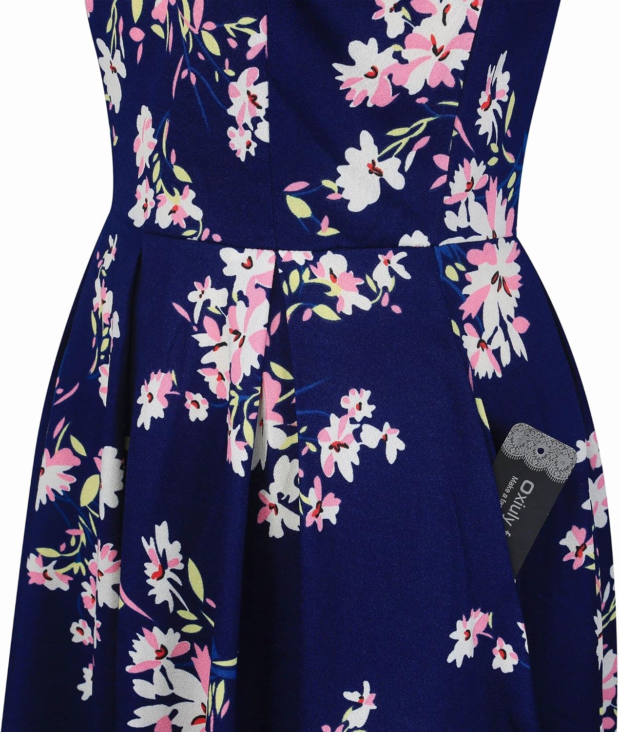 oxiuly Women's Flounce Sleeve Wedding Church Vintage Dresses Casual Floral Party Cocktail Work Dress with Pockets Fei376 - Image 5