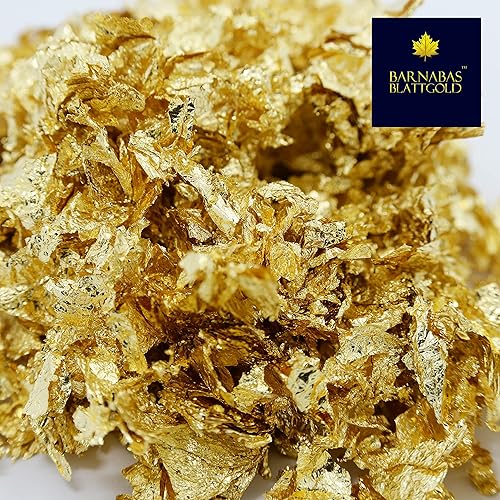 Miniatura 4 de Escamas de Schabin de imitación de hoja de oro, copos de oro para manualidades, arte y decoración del hogar, fácil de aplicar y de larga duración