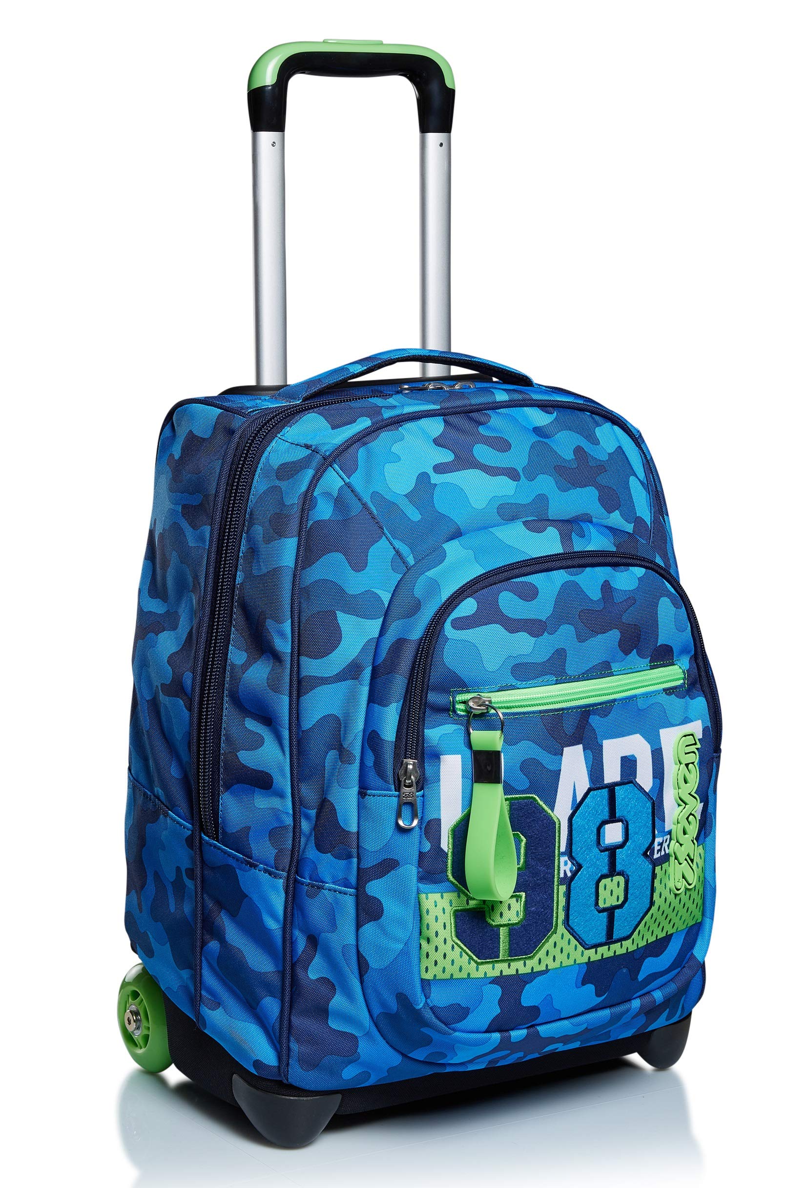 Seven Sac à Dos à Roulettes, Crew, Sac à Livres à Roulettes, 2 En 1, Sac à Dos + Trolley, Filles et Garçons, pour L'École, le Sp