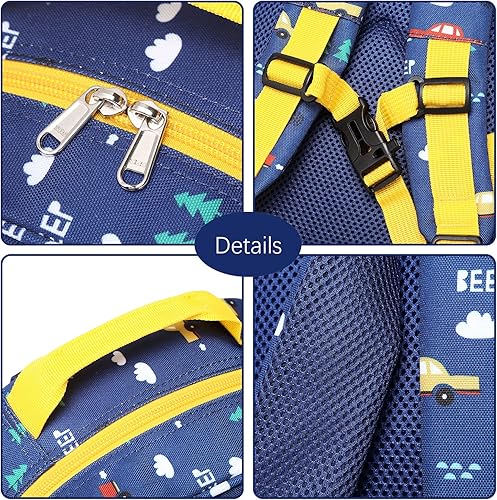 Miniatura 3 de abshoo Mochila infantil para la escuela, niños y niñas, para jardín de infantes y preescolar, Coche F, Mochilas Daypack