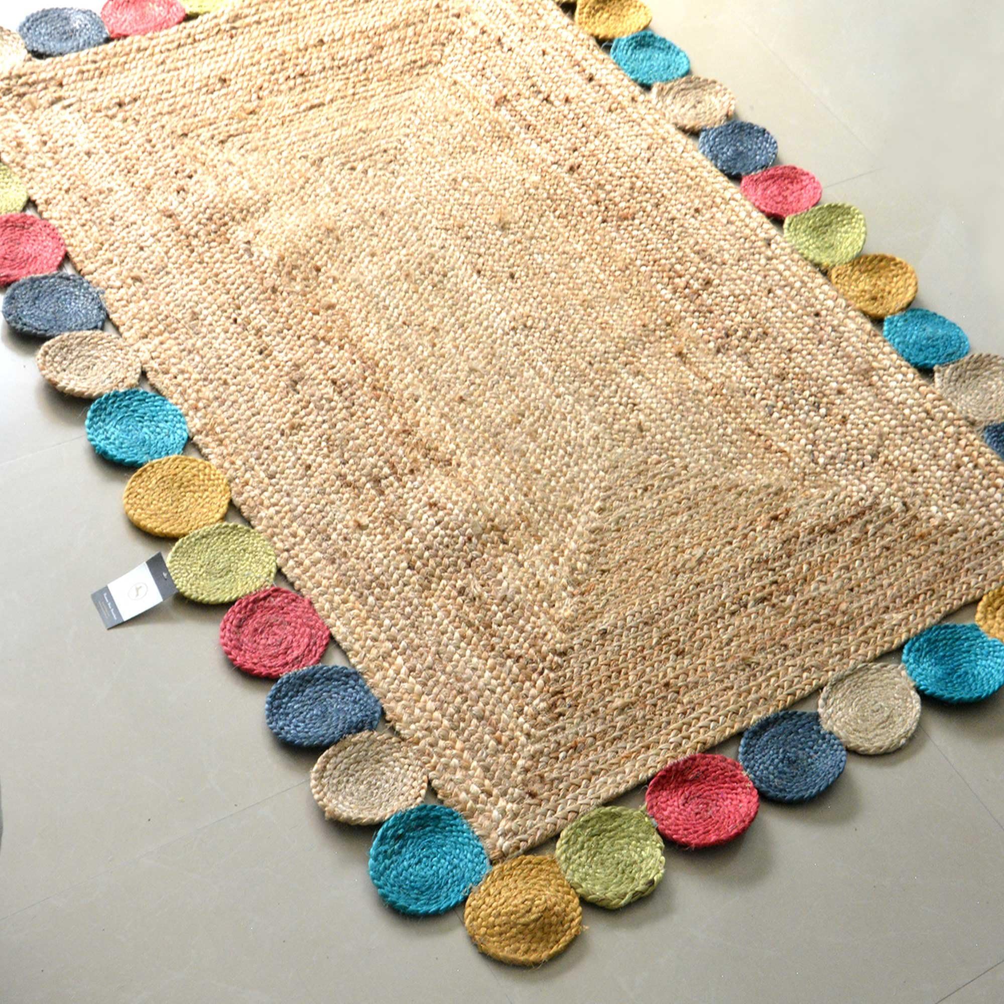 Avioni Home Contemporary Carpet (Multicolour, Jute, 3 x 5 Feet)