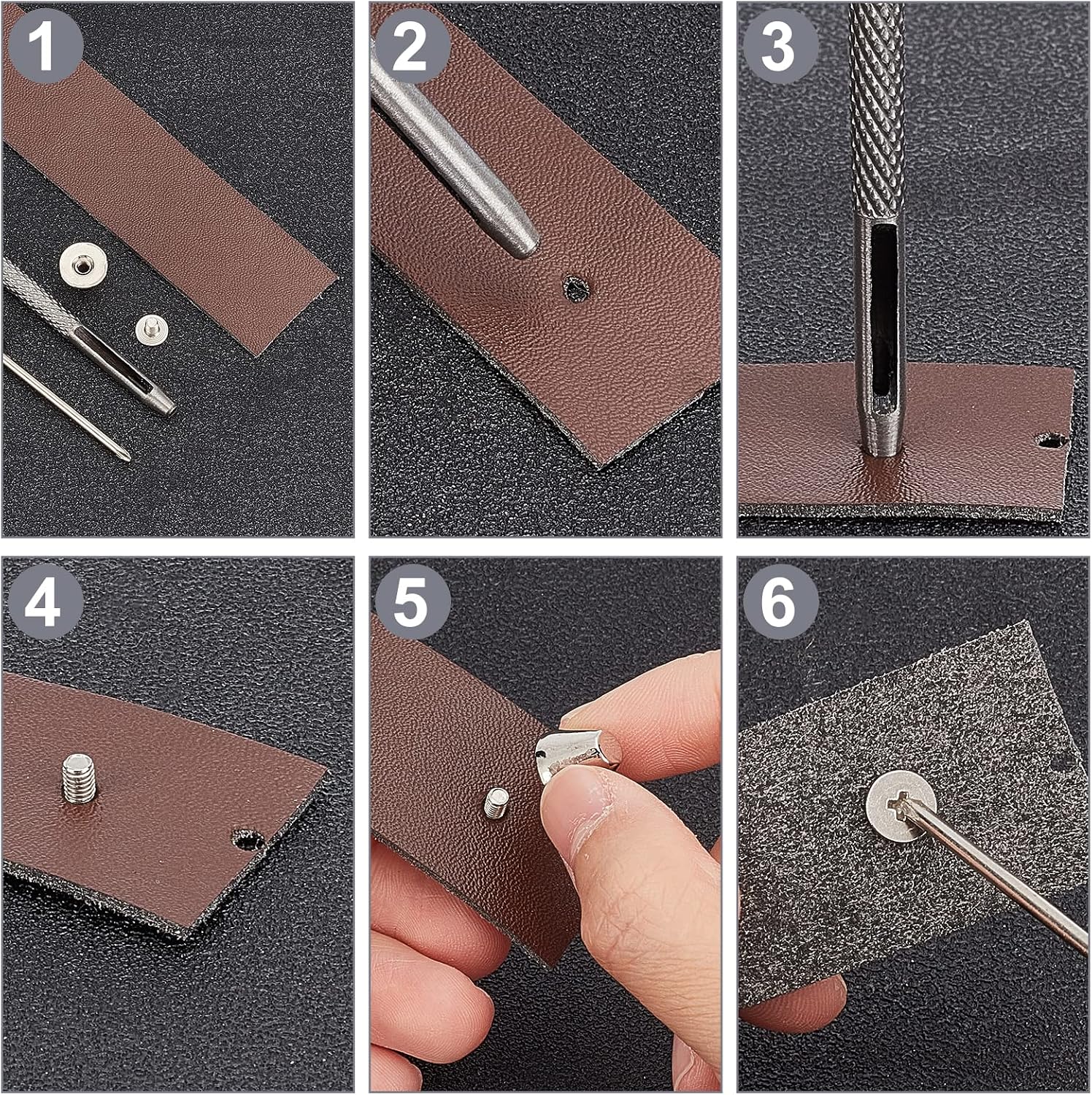 GORGECRAFT 30 Sets 8mm Height Silver Barrel Riveted Spikes Studs Screw Back Rivets with Screwdriver Handbag Feet Punch Tool Flat Head Punk Studs Buckle Button Cap for Clothing Shoes Leather Craft