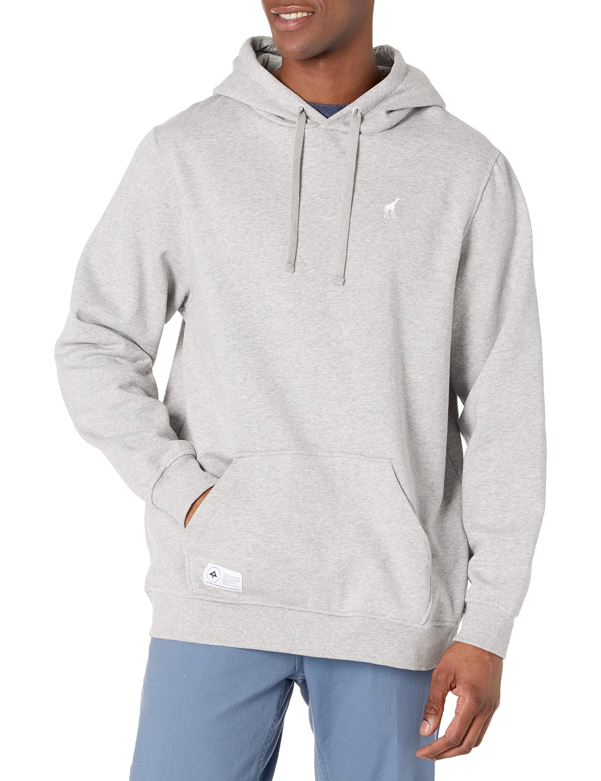 LRG Men's Hooded Pullover Sweatshirt with Logo, Ash Heather, XL