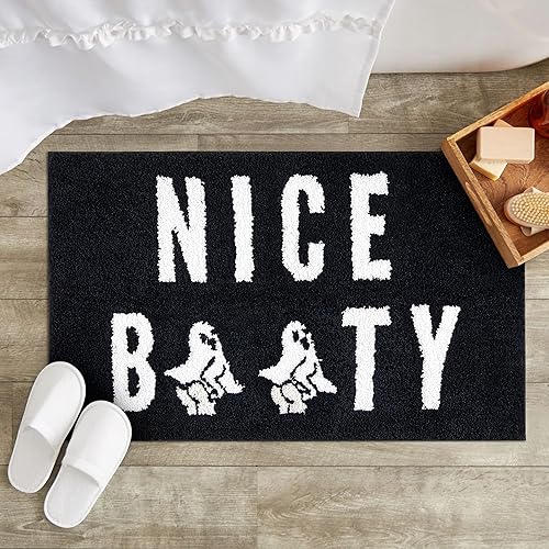 RoomTalks Divertida alfombra de baño de Halloween para baño, antideslizante, lavable, minimalista, bonita, negra, gótica, para Halloween, 20