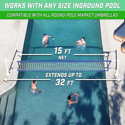 Miniatura 4 de GoSports Juego de voleibol de piscina enterrada ELITE montado en la cubierta - cubierta permanente montada para piscinas enterradas