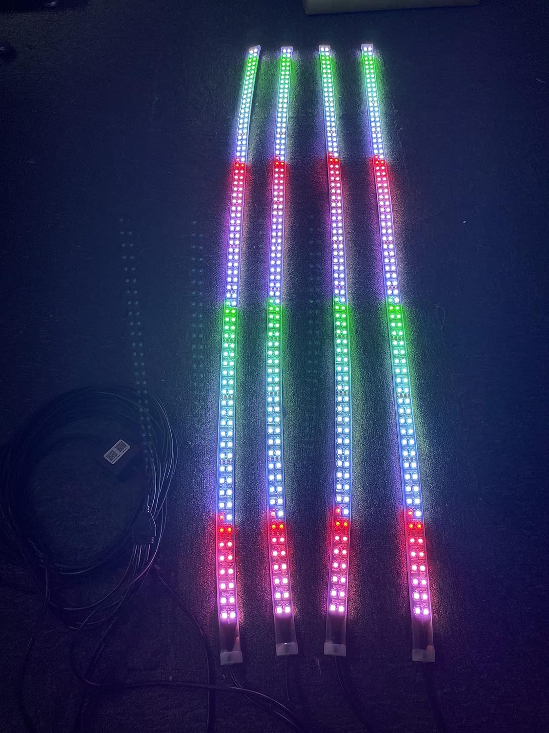 SDO Dream Color Chaser & RGB x4PCS 4FT Double Row LED Light Strips IP68 Hood Grill Lights & Making 15.5'' LED Wheel Ring Light Rim Lights Tire Lights Wheel Well Lights