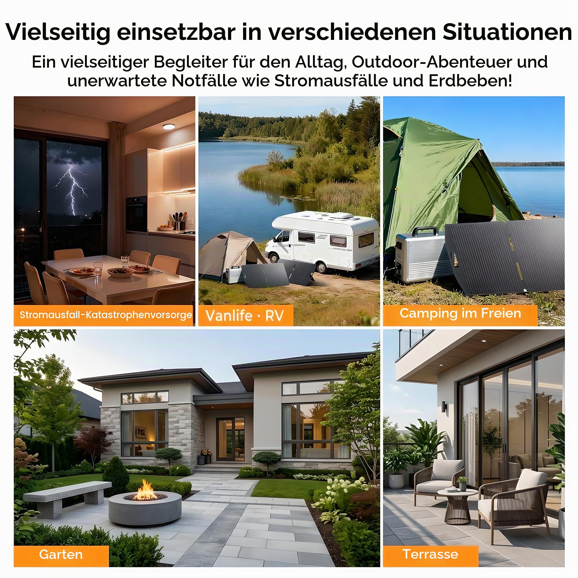 Yinleader 100W Faltbares Solarpanel Monokristallin IP65 Tragbares Solarmodul für Camping Wohnmobil