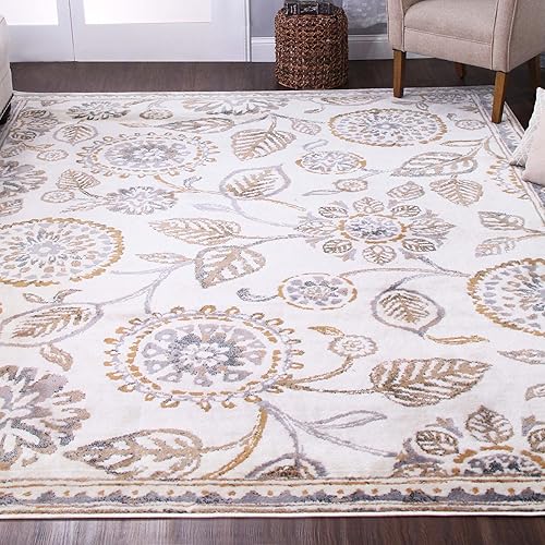 Miniatura 6 de SUPERIOR Indoor Small Area Rug, Jute Backed, Modern Floral Farmhouse Floor Decor, Perfect for Hallway, Entryway, LivingDining Room, Bedroom, Office,