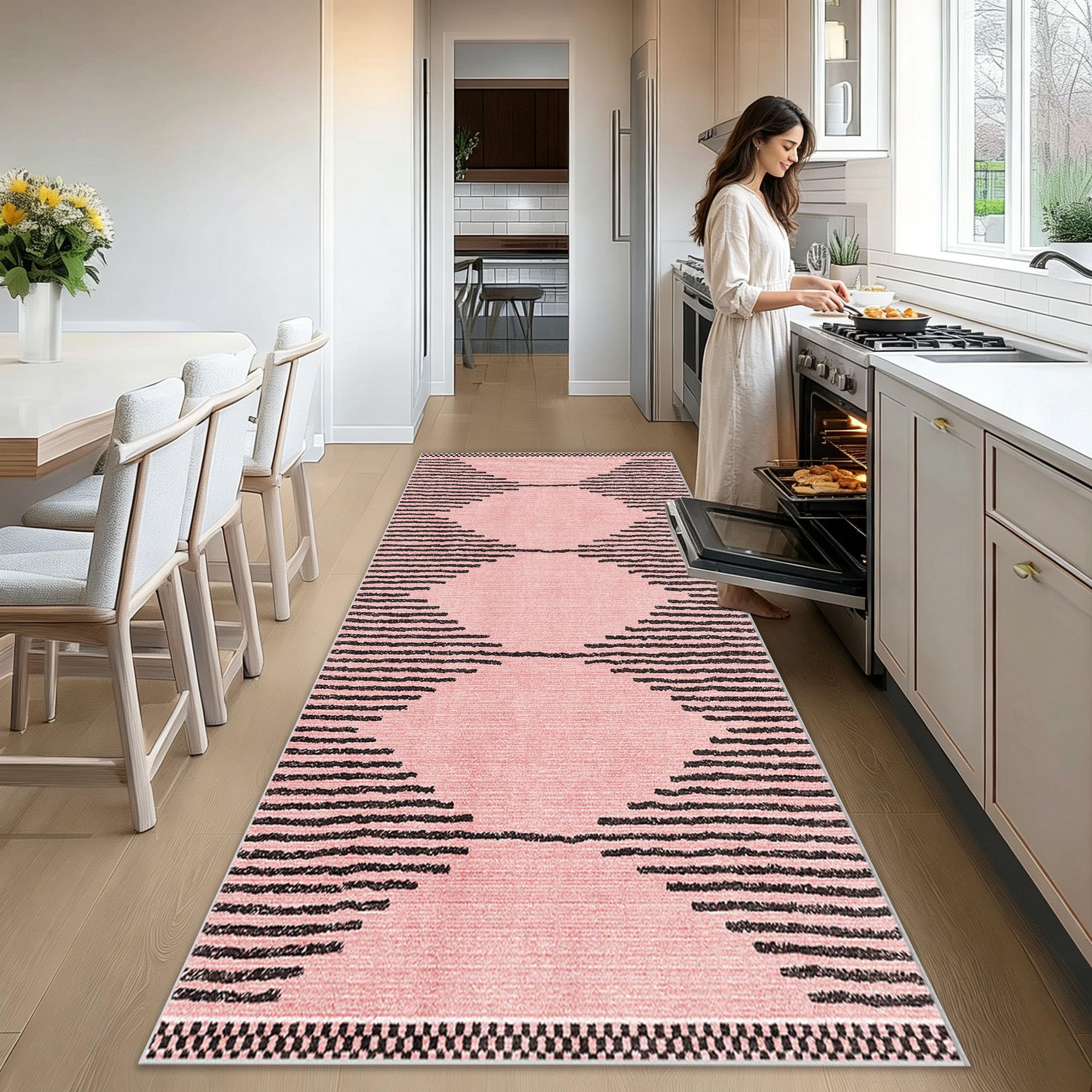 Alfombra cocina y pasillo suave de 80x250 cm ideal para una entrada acogedora