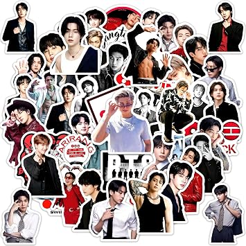 Cartoon Stickers for Kids,Vinyl Waterproof Decal for Water Bottle Laptop Toy Sticker for DIY Decorate Bumper Phone Hard Hat Kids Teens Gifts 50pcs-BTS