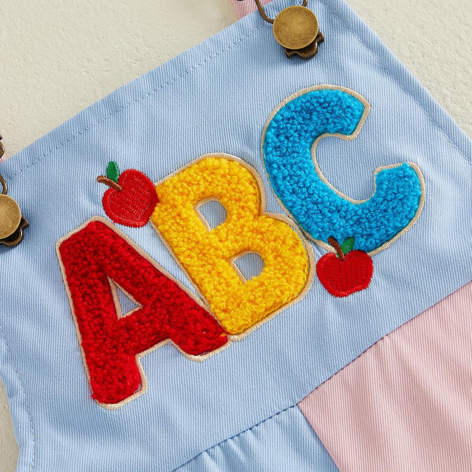 Toddler Girl Back To School Outfit ABC Apple Sleeveless Overalls Bell Bottom Jumpsuit Pants Cute Summer Clothes