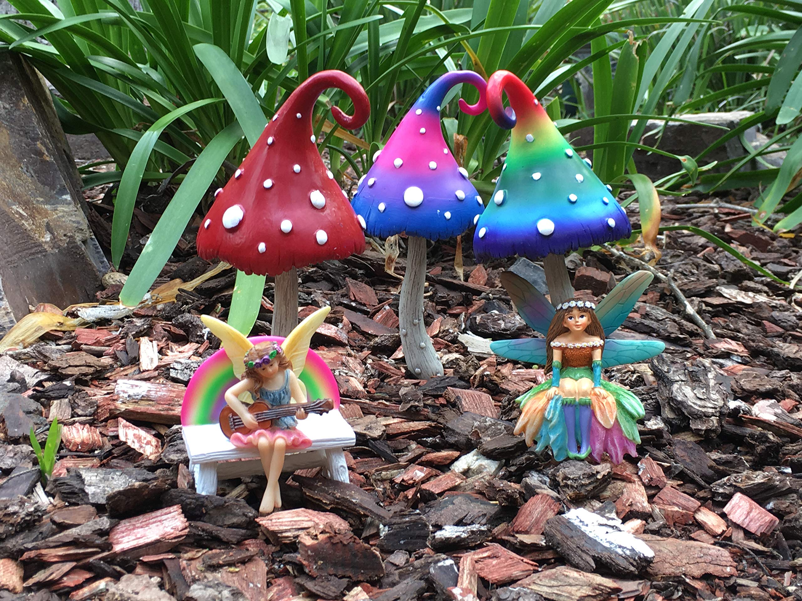 GlitZGlam Magischer Miniaturgarten Pilzsammlung (3-er Packung) - 3 wunderschöne Miniaturpilze für den Feengarten. EIN Zwergen- und Feengartenzubehör