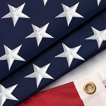 AOKIIE 5x8Ft American Flags for Outside, Heavy Duty Nylon US Flag TearProof | High Wind Resistant and WaterProof USA Flag with Embroidered Stars, Sewn Stripes, Brass Grommets