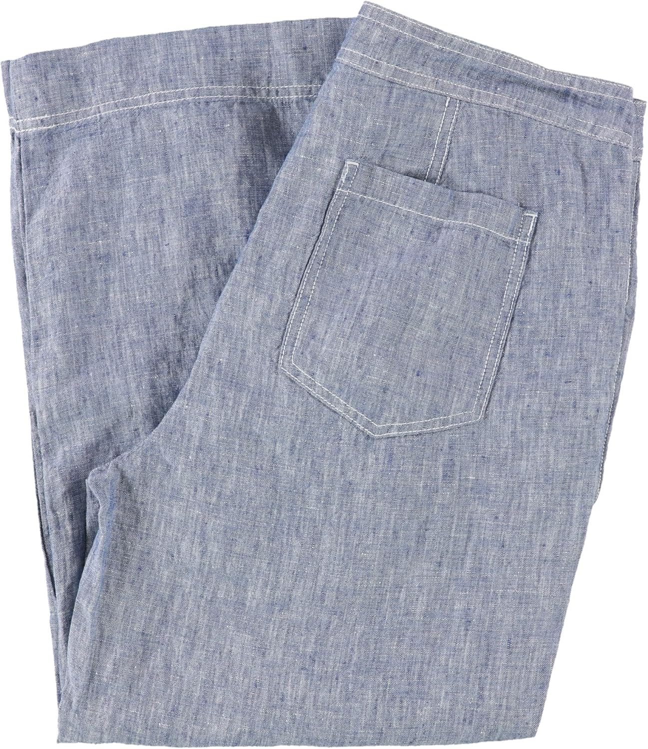 Ralph Lauren Womens Chambray Casual Wide Leg Pants, Blue, Petite, 4P - Image 2