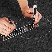 Vista 2 de Colini Regla de estampado de lona, regla acrílica transparente con agujeros cada cuarto de pulgada