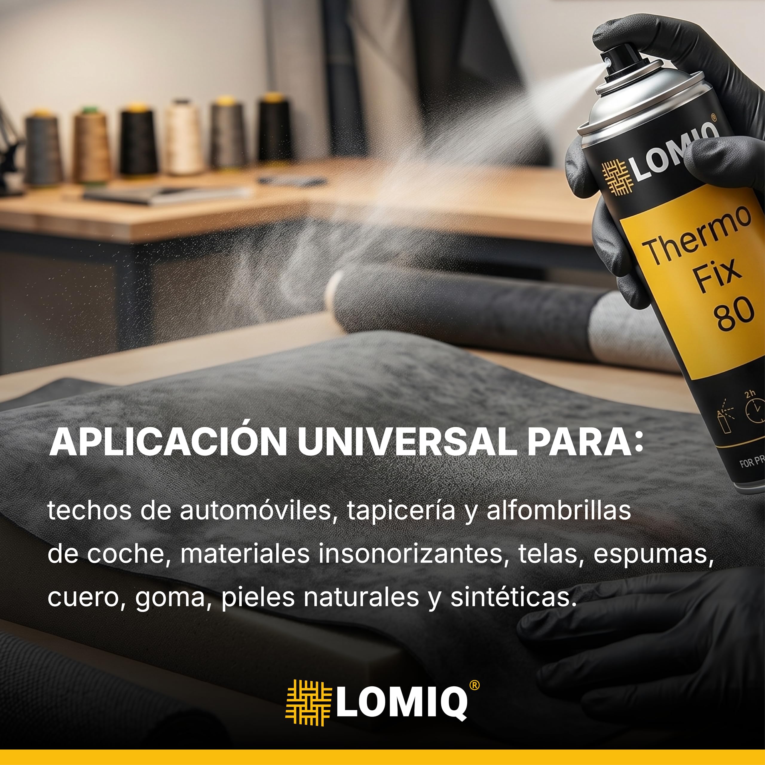 spray adhesivo THERMOFIX, 1stk, 500ml, adhesivo textil universal, fuerte adhesivo para telas de techos, telas de tapicería, fieltro, imitación de cuero, conexión flexible, rápida adhesión