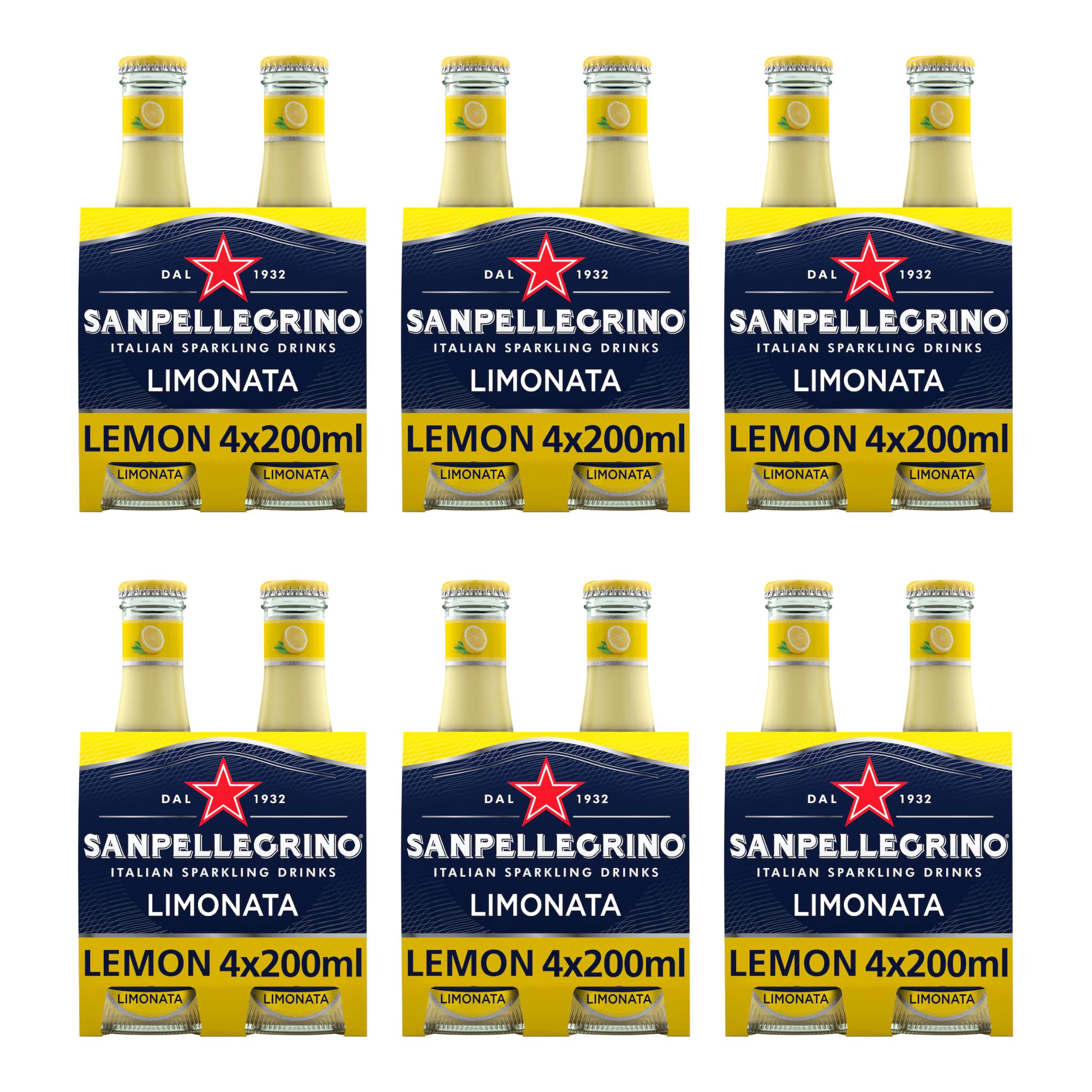 San Pellegrino Limonada 20 cl x 24 | Limonada espumosa de cristal | Paquete de 24 botellas de cristal de 200 ml