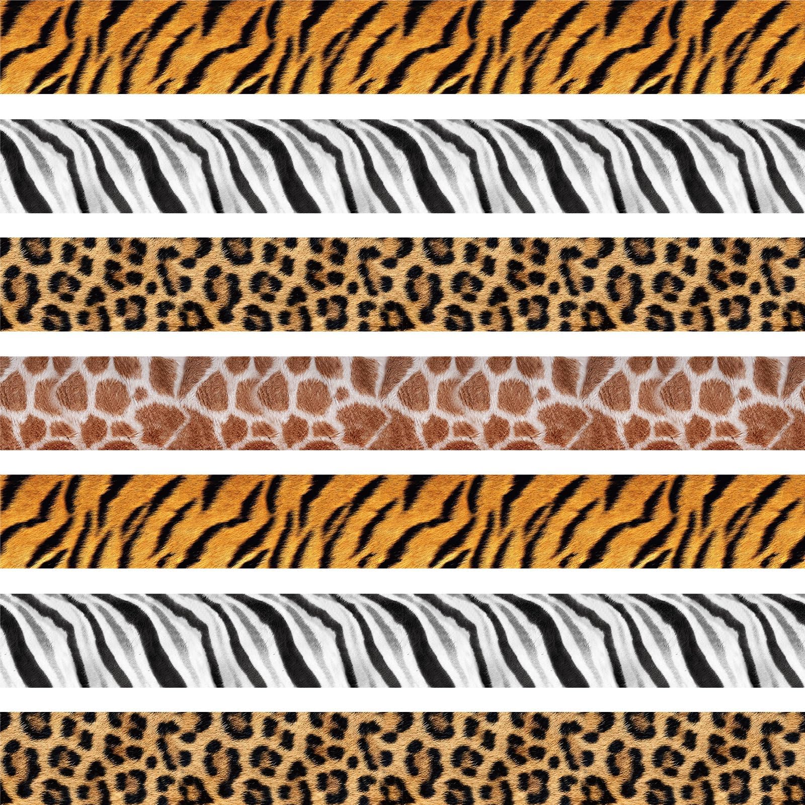 FANCY LAND Animal Print Bulletin Board Border Jungle Safari Leopard Tiger Zebra Giraffe Trim Borders for Classroom Decoration Back to School Supplies 59ft